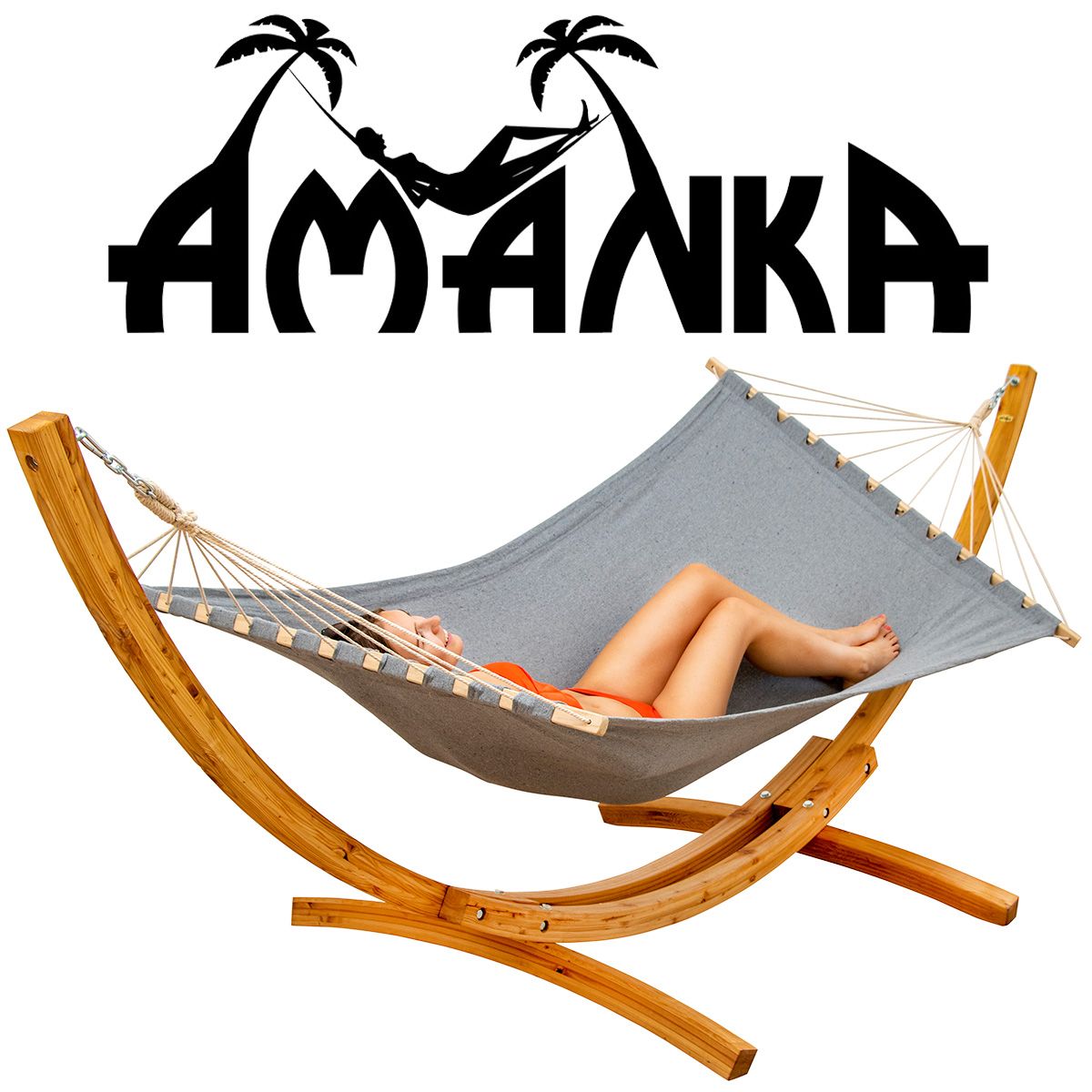 AMANKA 200 x 120 Hängematte mit Holzgestell