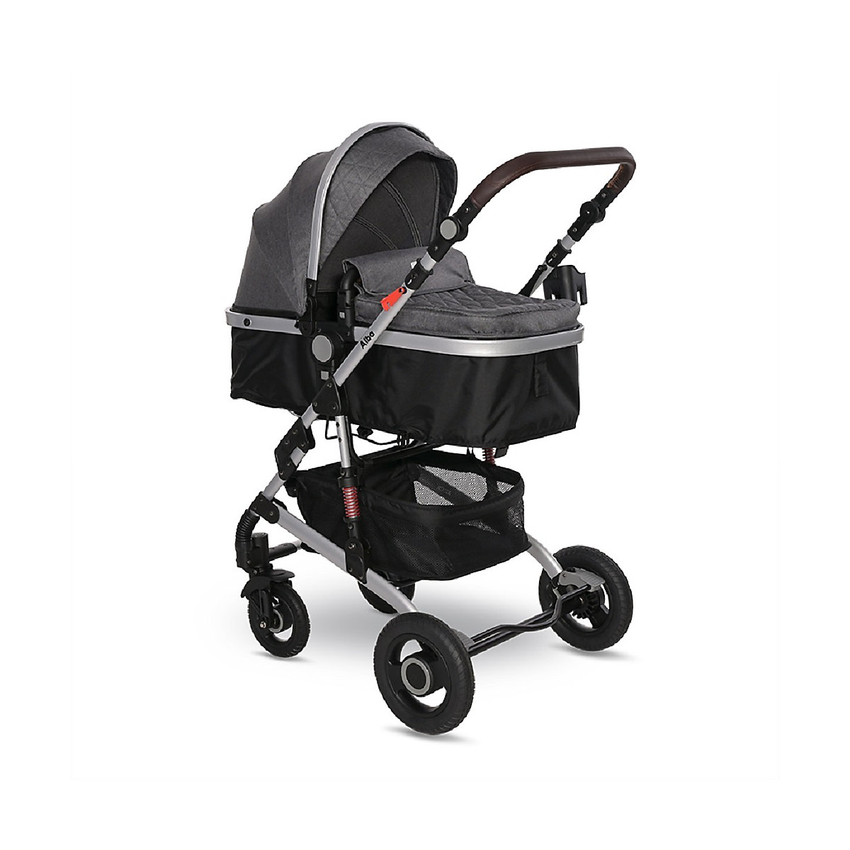Kinderwagen Alba 2 in 1, Babywanne als Sportsitz einsetzbar, Gummireifen Kombikinderwagen