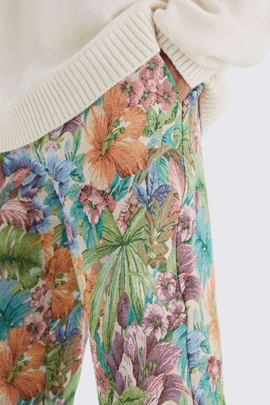 Florale Hose mit festem Bund