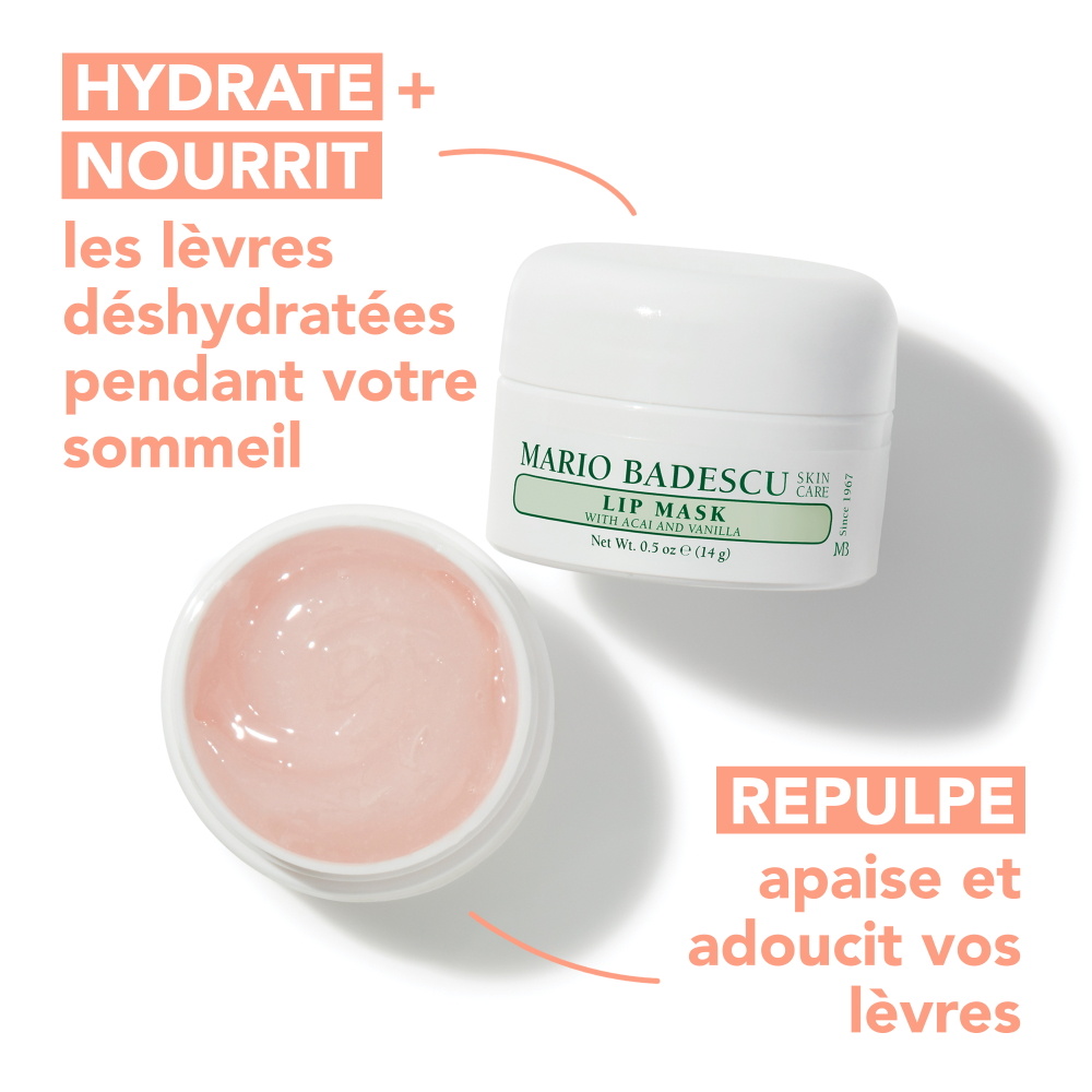Mario Badescu MASQUE POUR LES LEVRES ACAI VANILLE HYDRATANT