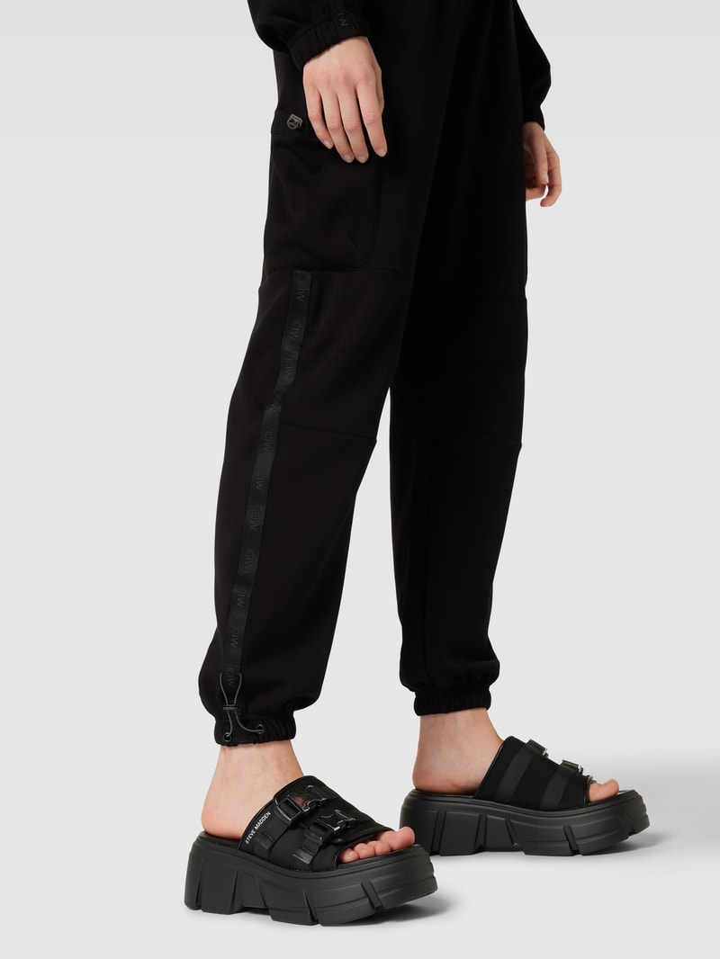 Pantoletten mit Label-Detail Modell 'ACTIVATOR' in schwarz