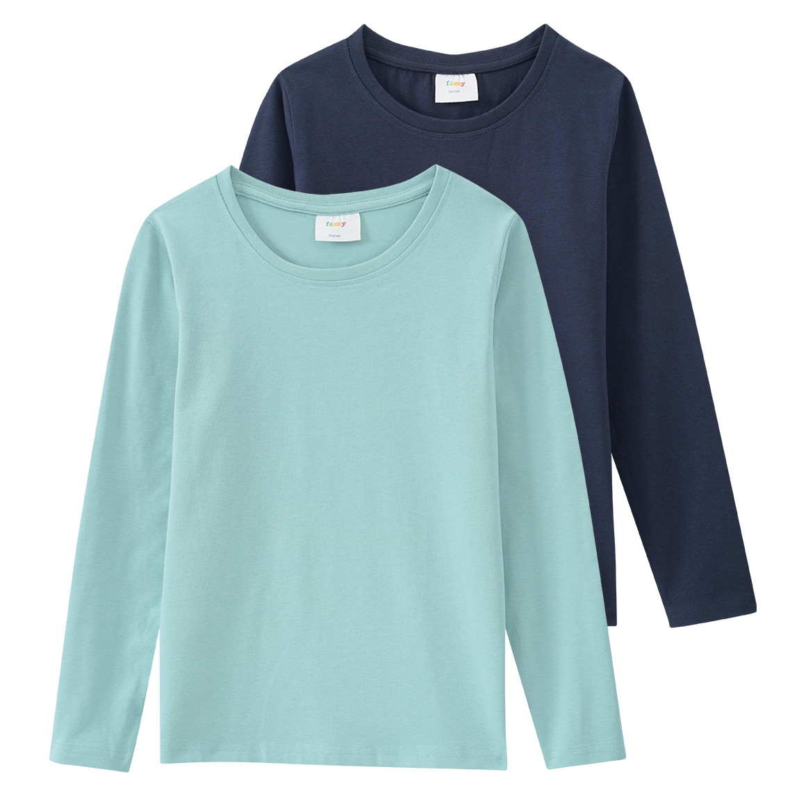2 Mädchen Langarmshirts im Basic-Style