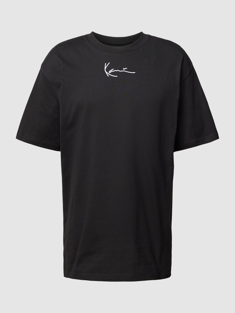 Oversized T-Shirt mit Logo-Stitching in black