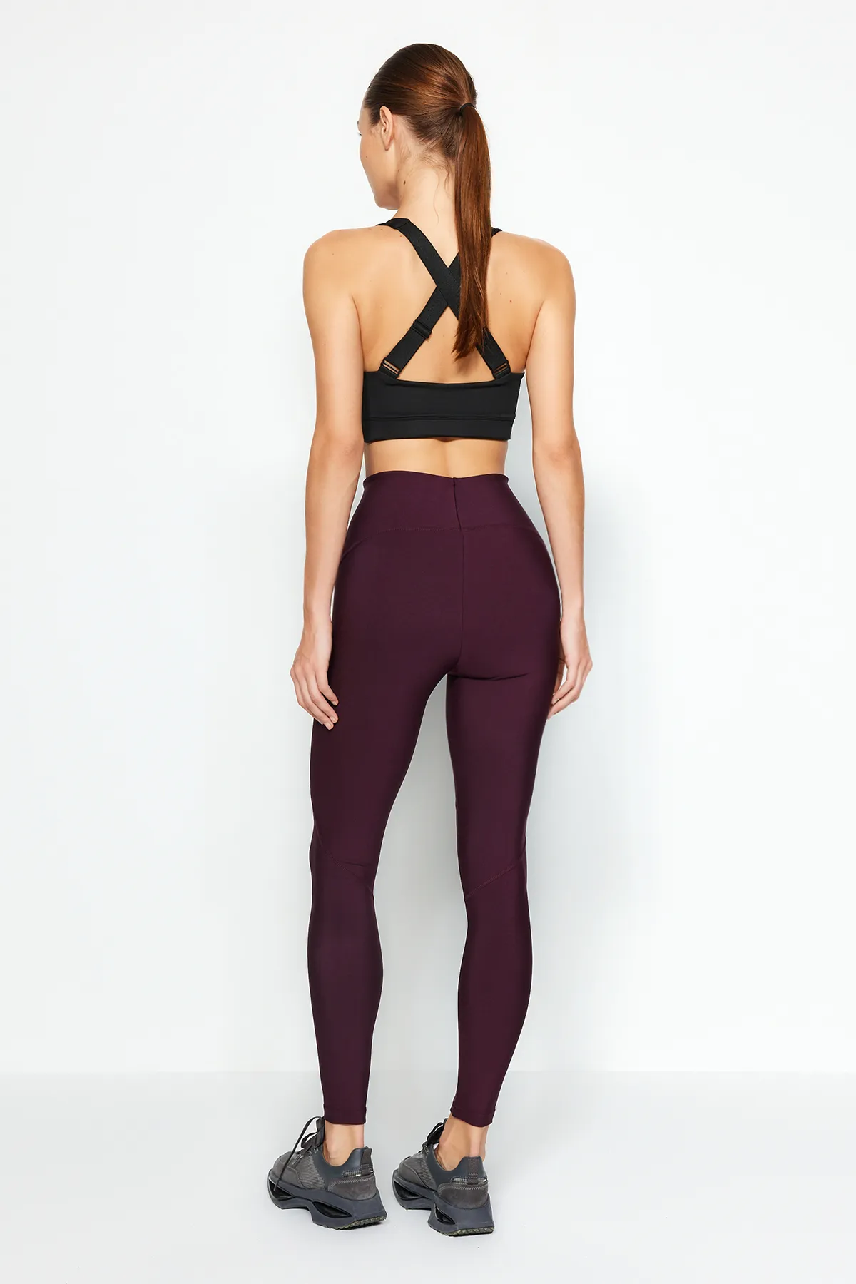 Trendyol Collection  Dunkle Pflaume Recovery Strick-Sportstrumpfhose in voller Länge TWOSS21TA0023