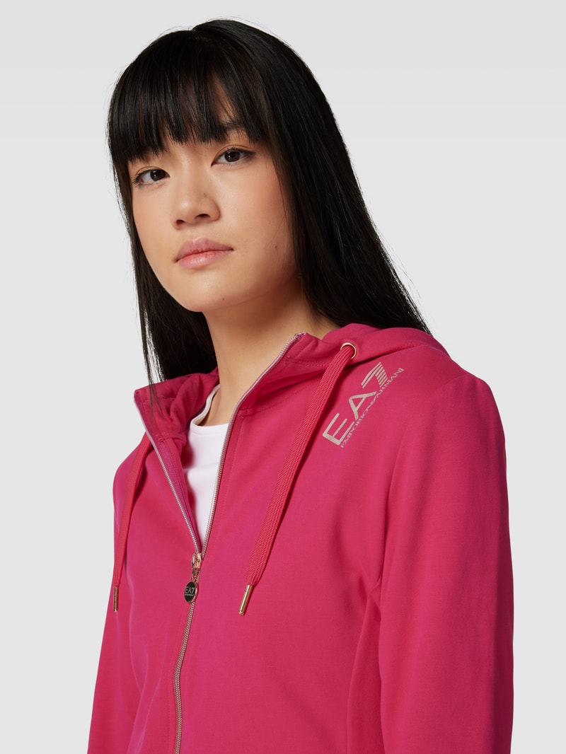 Sweatjacke mit Logo-Print Modell 'FELPA' in pink