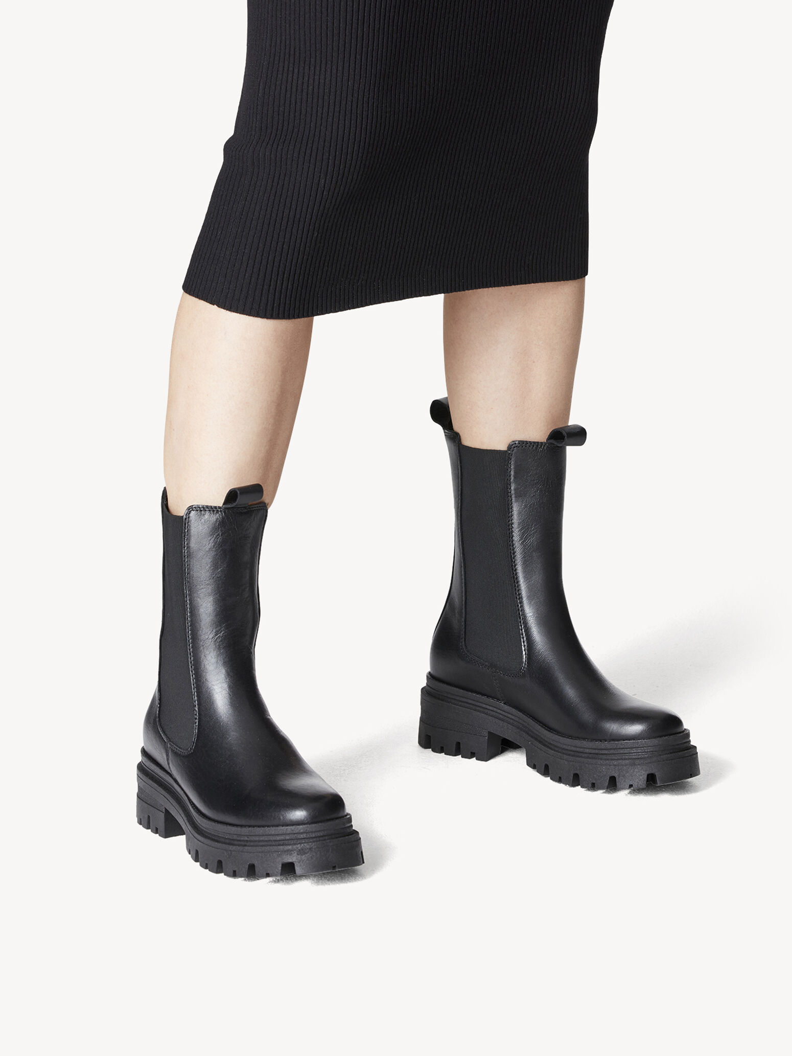 Bottine Chelsea en cuir - noir
