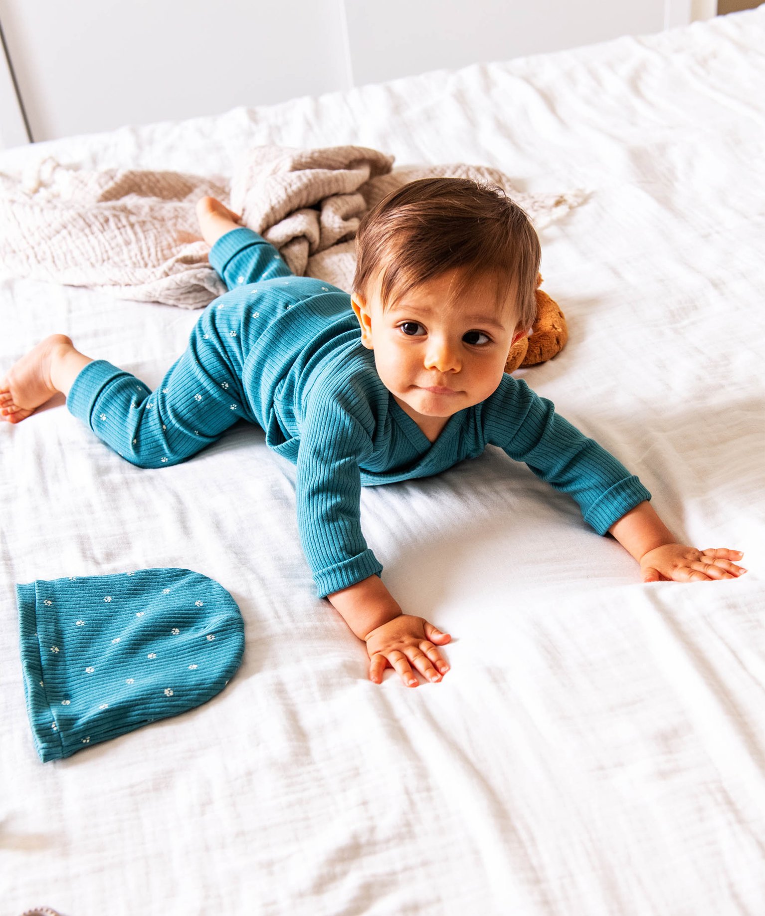 Ensemble de naissance évolutif 3 pièces : body + legging +... bleu | GEMO