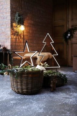 BONETTI LED Stern Weihnachtsstern, LED fest integriert, Warmweiß, aus Kunststoff und Metall, Weihnachtsdeko aussen