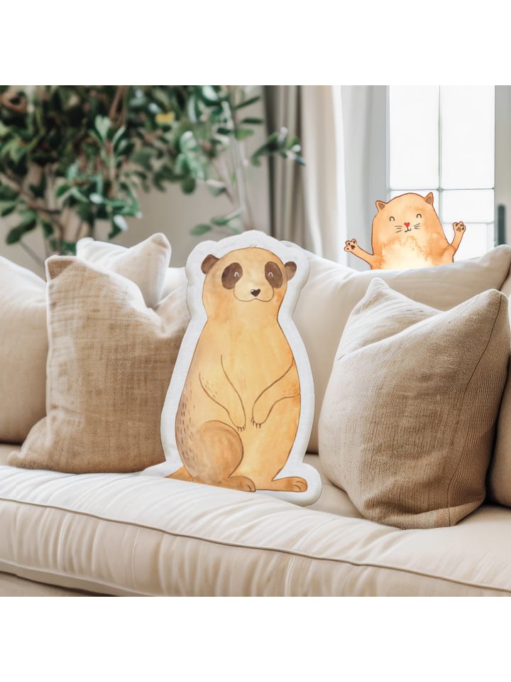 Mr. & Mrs. Panda Kissen Kuscheltier Erdmännchen ohne Spruch in Weiß günstig kaufen