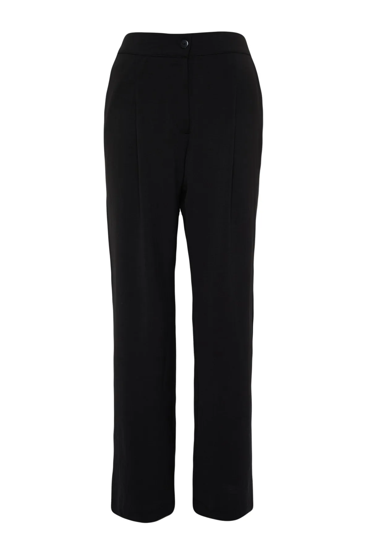 Trendyol Curve  Schwarze plissierte Webhose mit hoher Taille TBBSS22PL0448