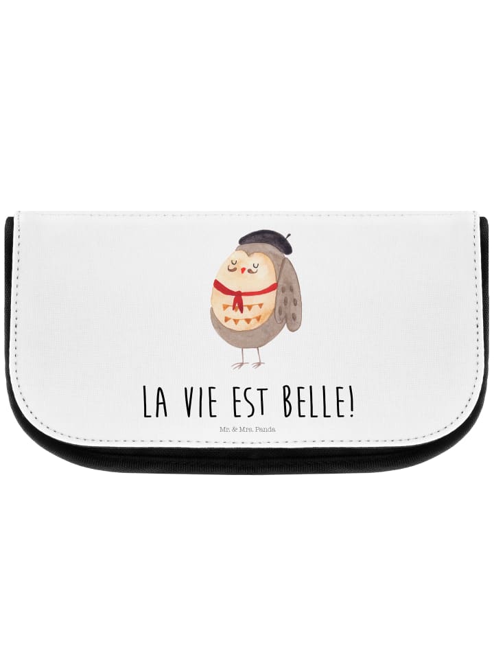 Mr. & Mrs. Panda Kosmetiktasche Eule Frankreich mit Spruch in Weiß günstig kaufen onesize