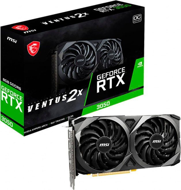 MSI GeForce RTX™ 3050 VENTUS 2X 8G OC Grafikkarte (8 GB, GDDR6)