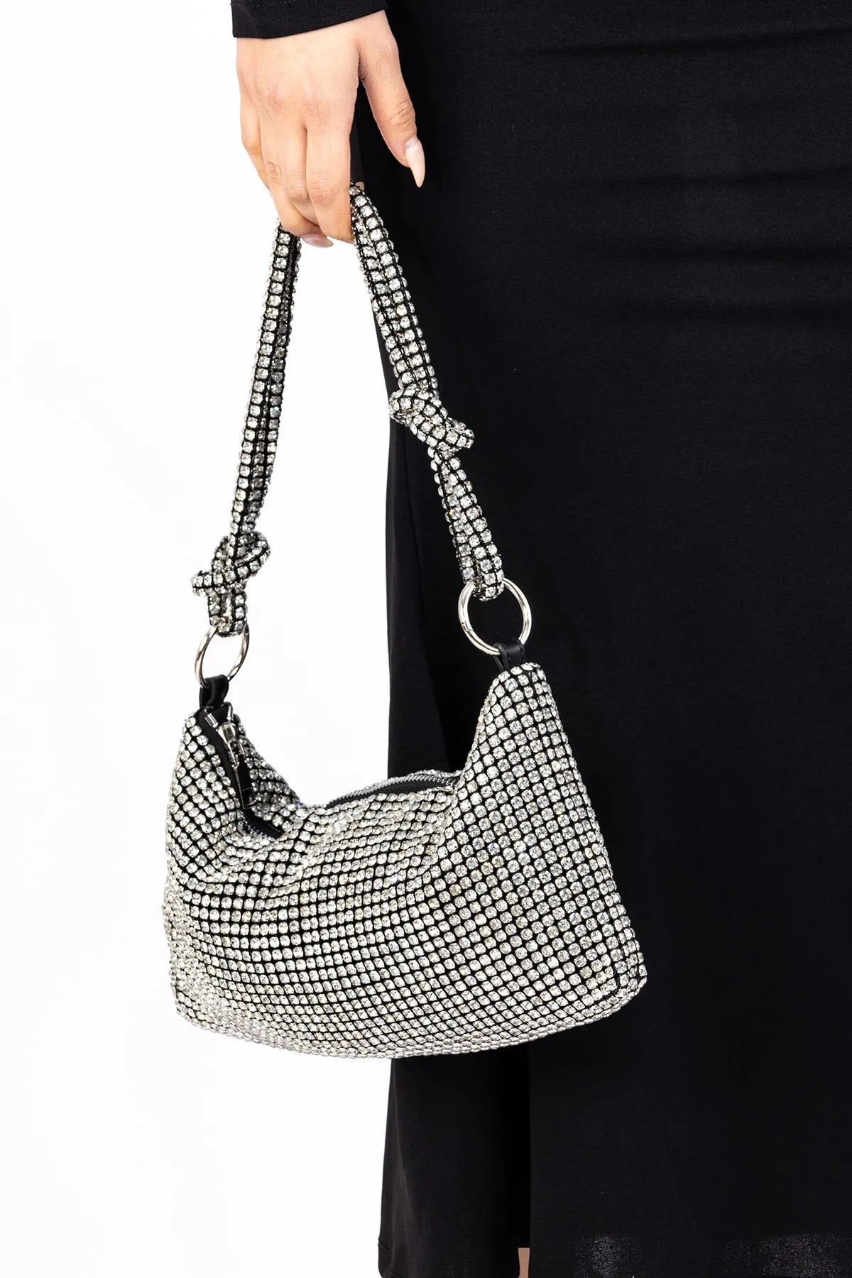 Getcho  Yanko Damen Abendtasche mit besticktem Griff aus Stein