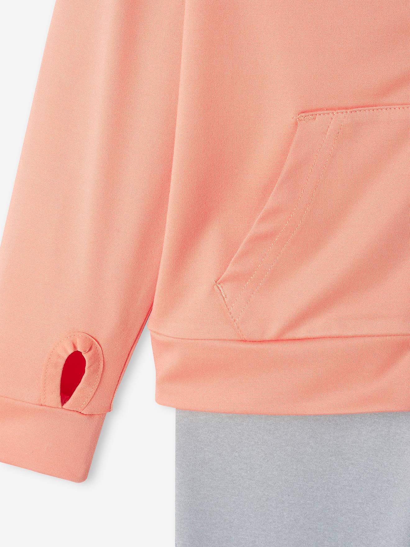 Ensemble de sport sweat zippé et legging technique fille pêche