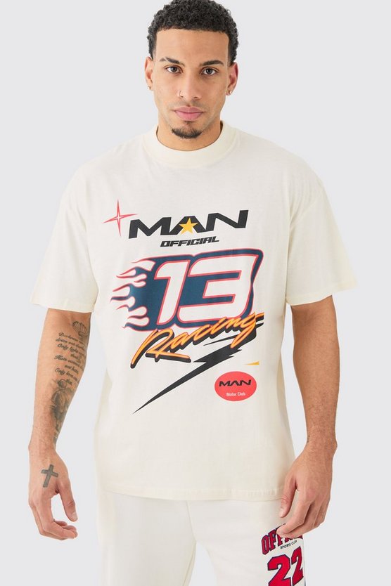 Oversize T-Shirt mit Man-Print