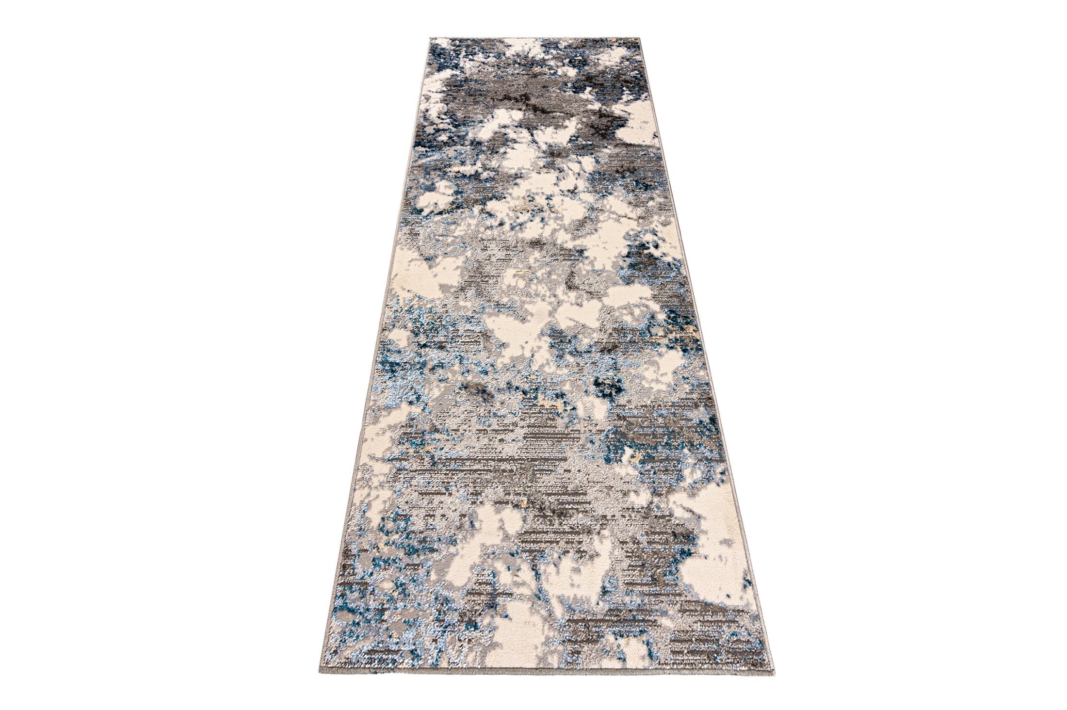 Läufer Läufer Flurläufer Modern für Vorzimmer - Abstrakt - Beige Grau Blau, Mazovia, 60 x 100 cm, Kurzflor, Meterware, Höhe 8 mm, Kurzflor - niedrige Florhöhe