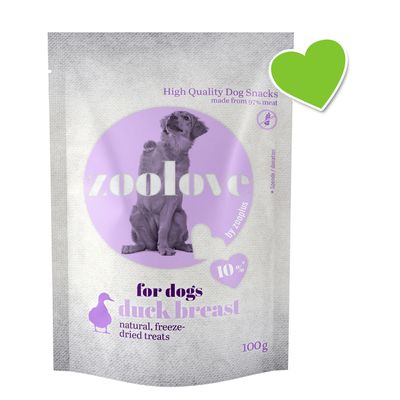 zoolove Snacks - gefriergetrocknetes Entenbrustfilet