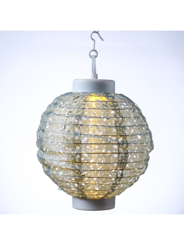 MARELIDA LED Solar Lampion mit Muster in grün - H: 23cm günstig kaufen onesize