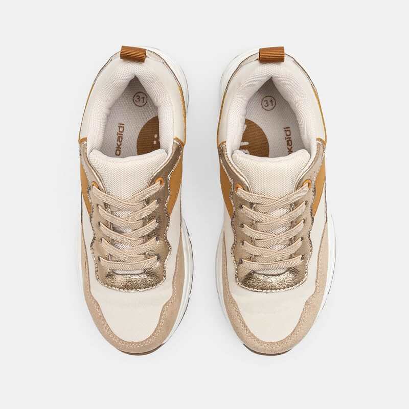 Baskets running beige fille