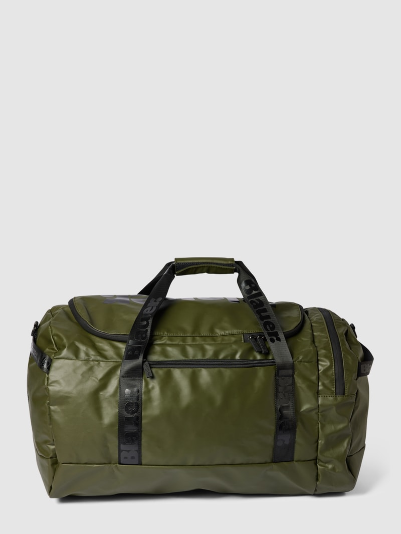 Duffle Bag mit Label-Details Modell 'SPLASH' in olivgrün
