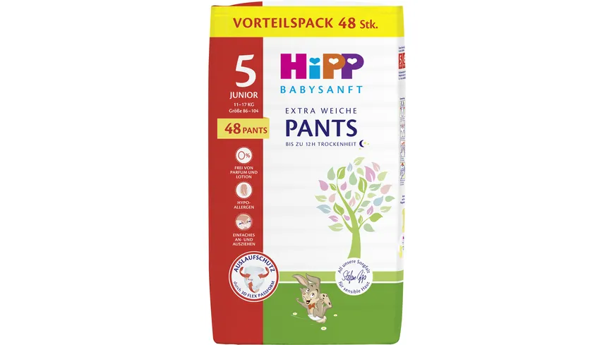 HiPP Babysanft Windeln Pants, Gr. 5 Junior, 11 - 17 KG