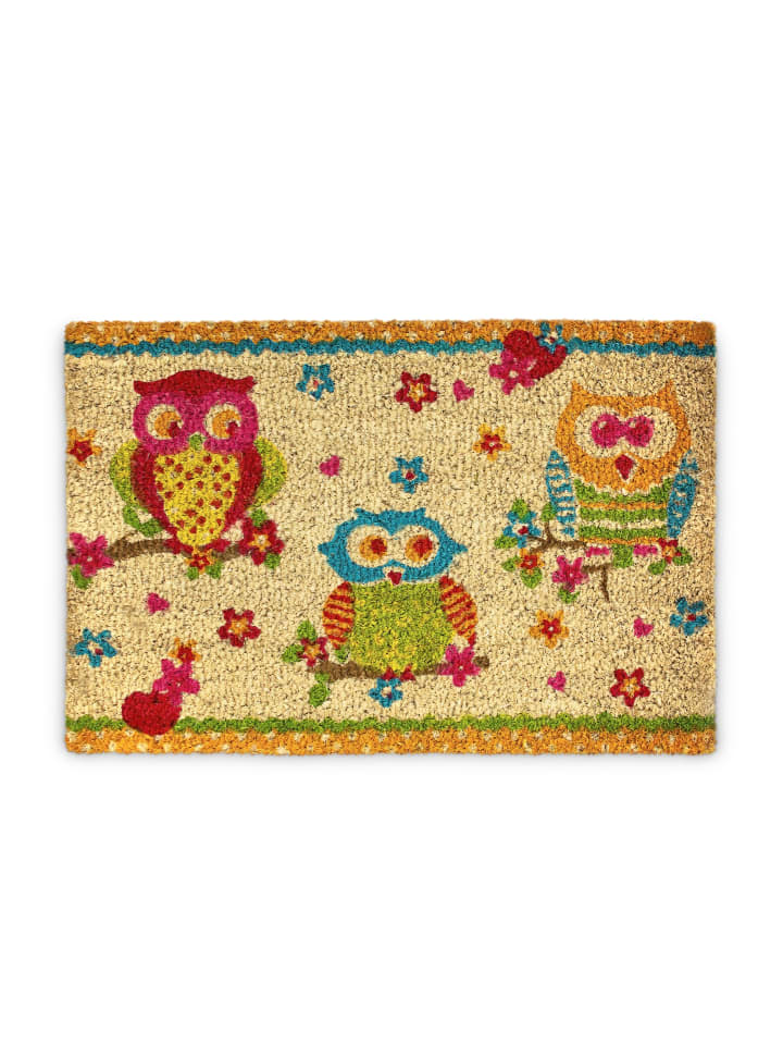 relaxdays Fußmatte Eulen in Bunt - (B)60 x (T)40 cm günstig kaufen onesize