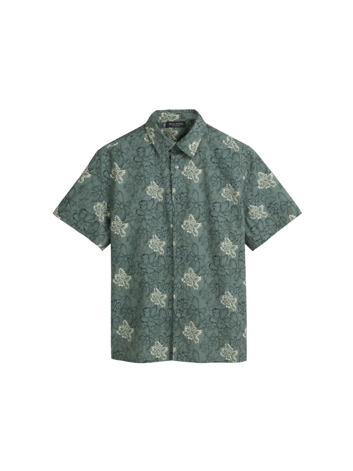 Marc O'Polo TEENS-BOYS Hemd in WASHED GREEN AOP günstig kaufen