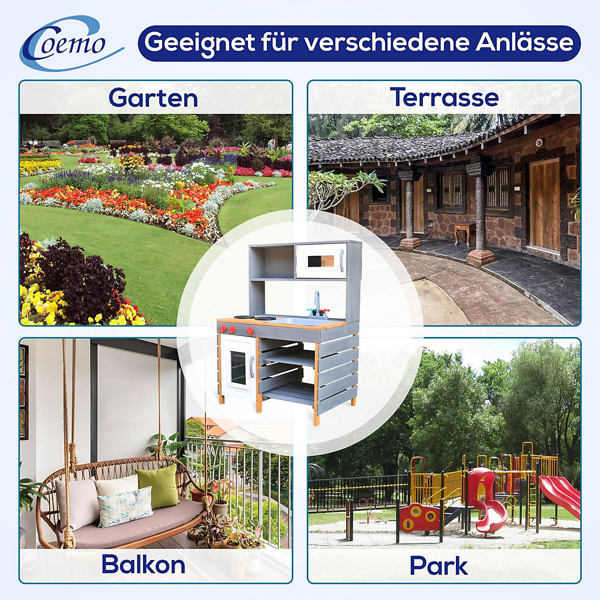 Matschküche Rosi Kinder Outdoor Spielküche aus Holz