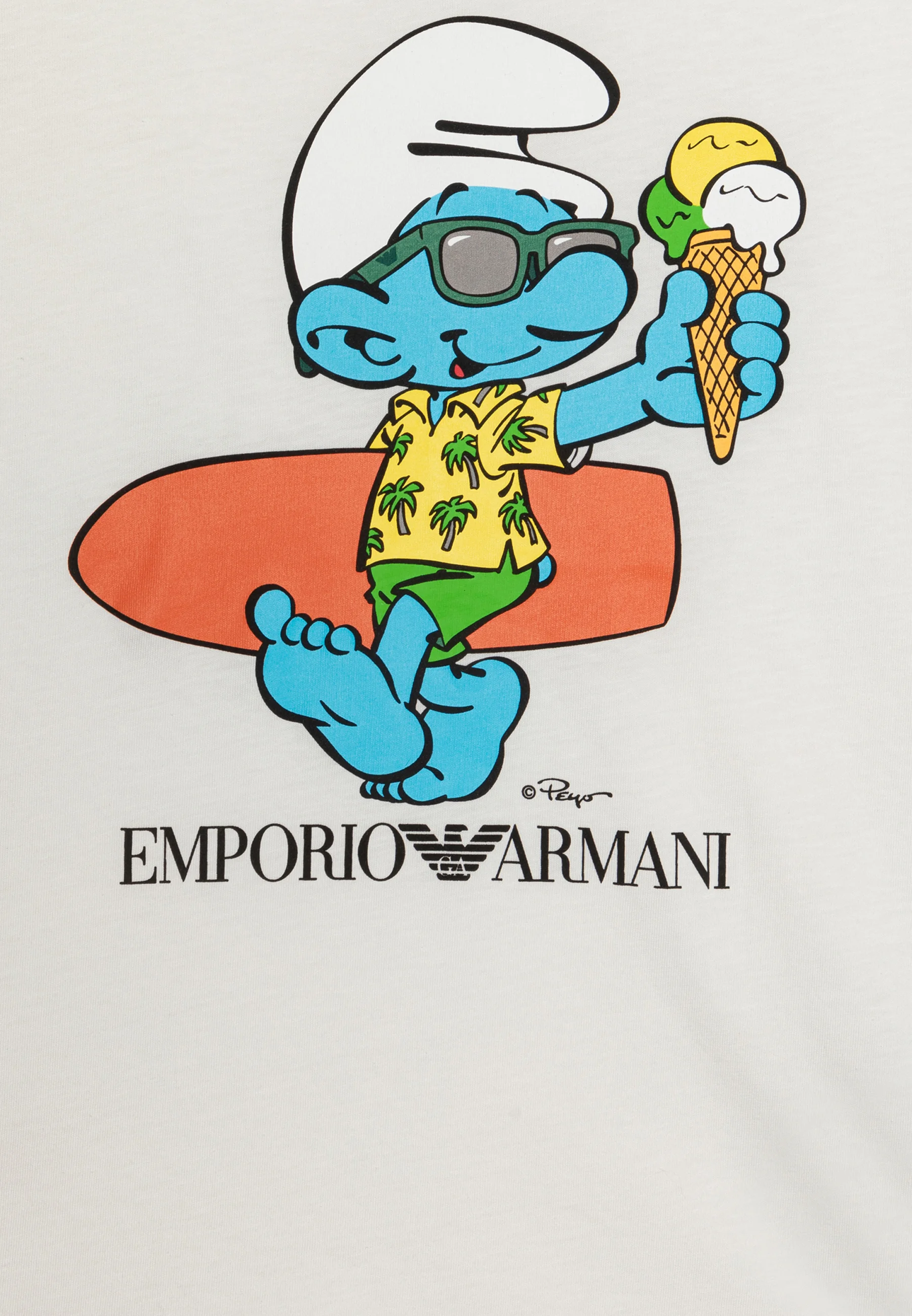 Emporio Armani SMURFS UNISEX - Camiseta con estampado