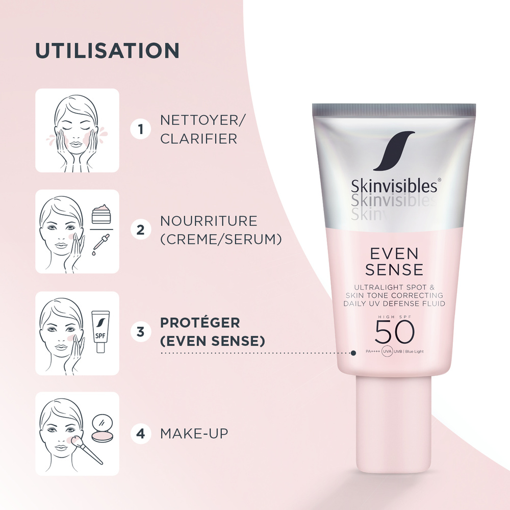 skinvisibles Skinvisibles Even Sense SPF50 50ml Fluide anti-pigmentation quotidien ultra-léger protection UV (niacinamide)