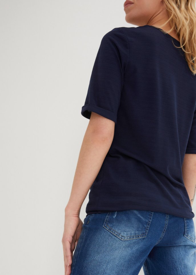 Shirt aus Strukturjersey