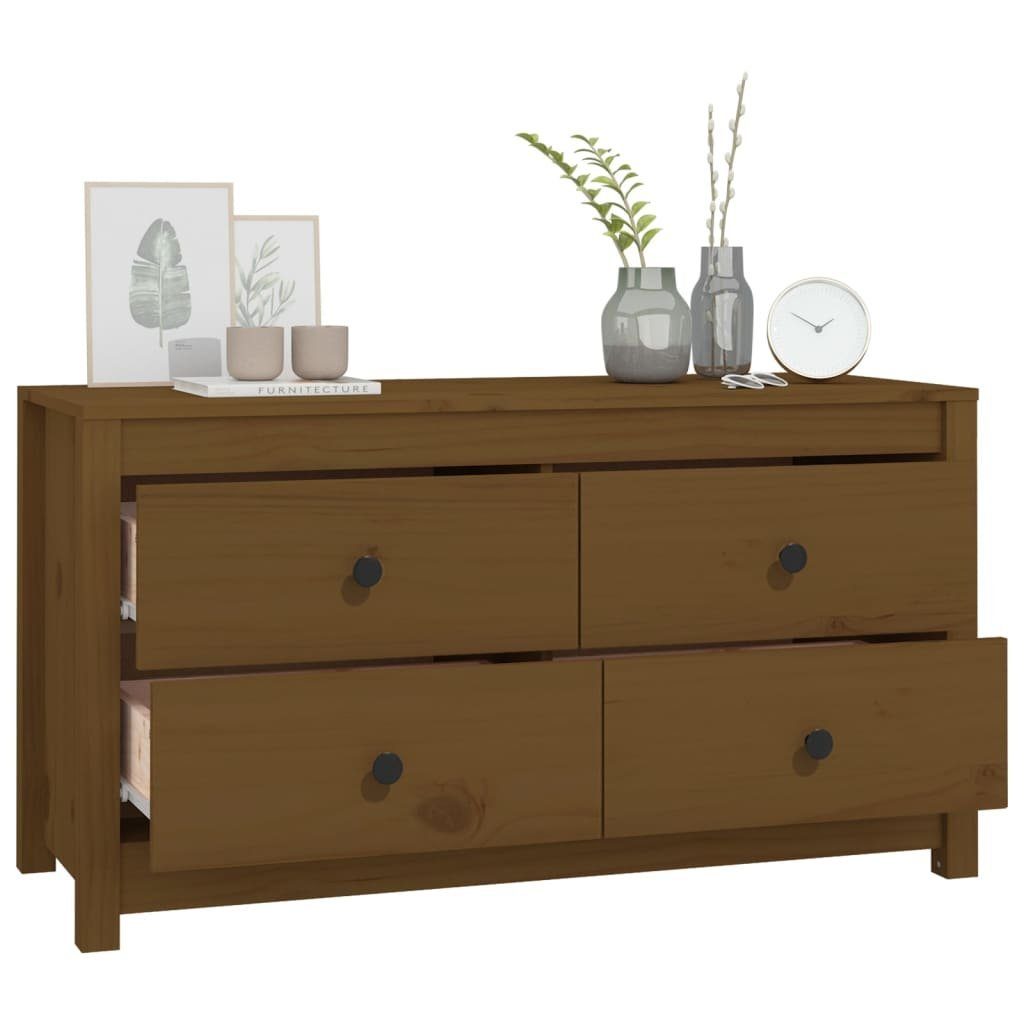 vidaXL Sideboard Beistellschrank Honigbraun 100x40x54 cm Massivholz Kiefer (1 St)