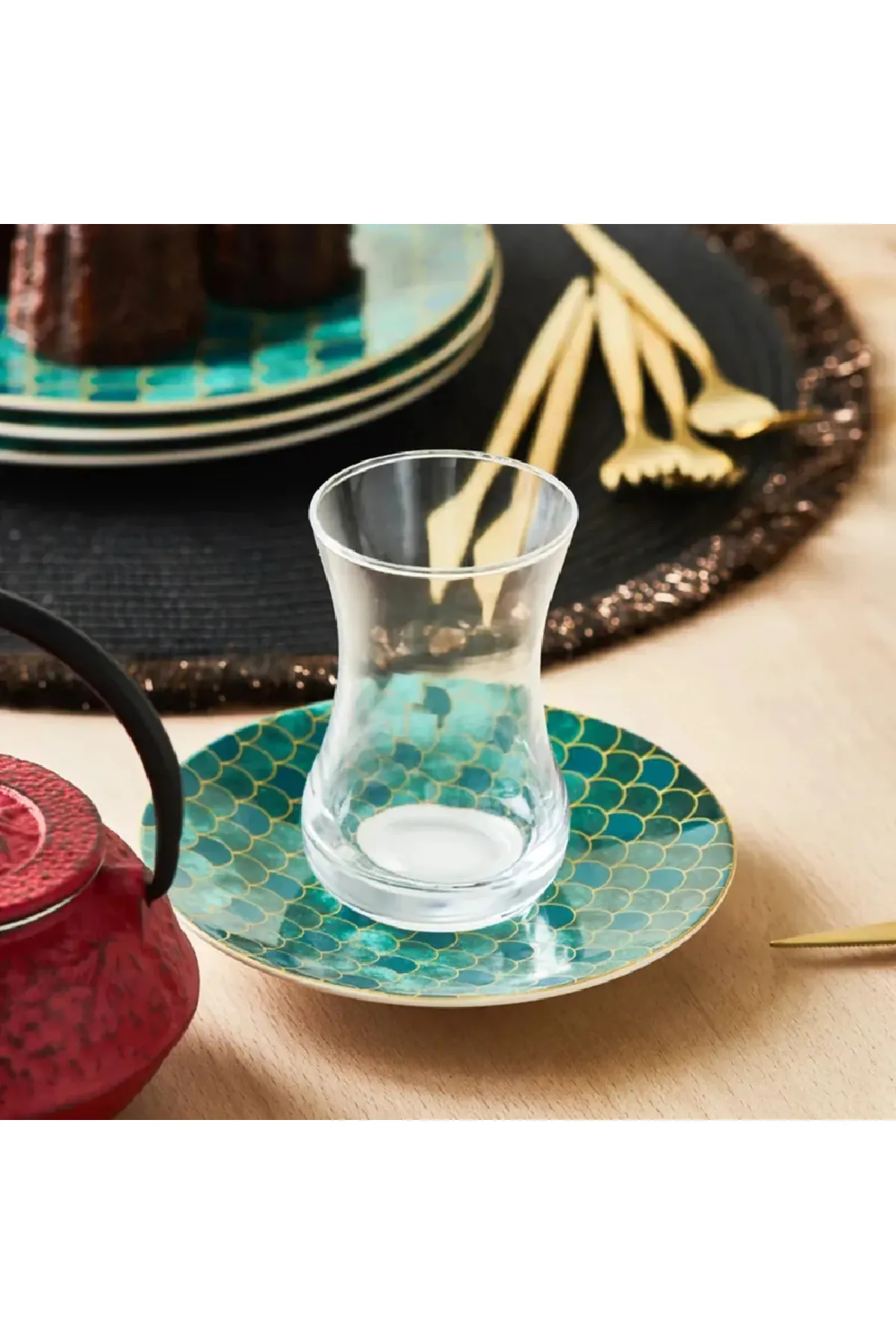 Karaca  Zümrüt für 6 Personen Dessert Set , 18 Teilig - Geschirrset für exquisite Dessertmomente