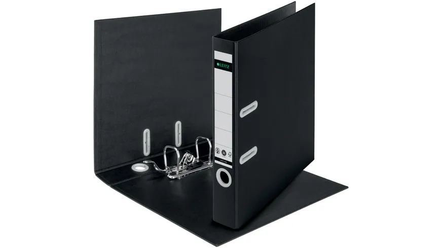 LEITZ Qualitäts-Ordner Recycle A4 schmal schwarz schwarz