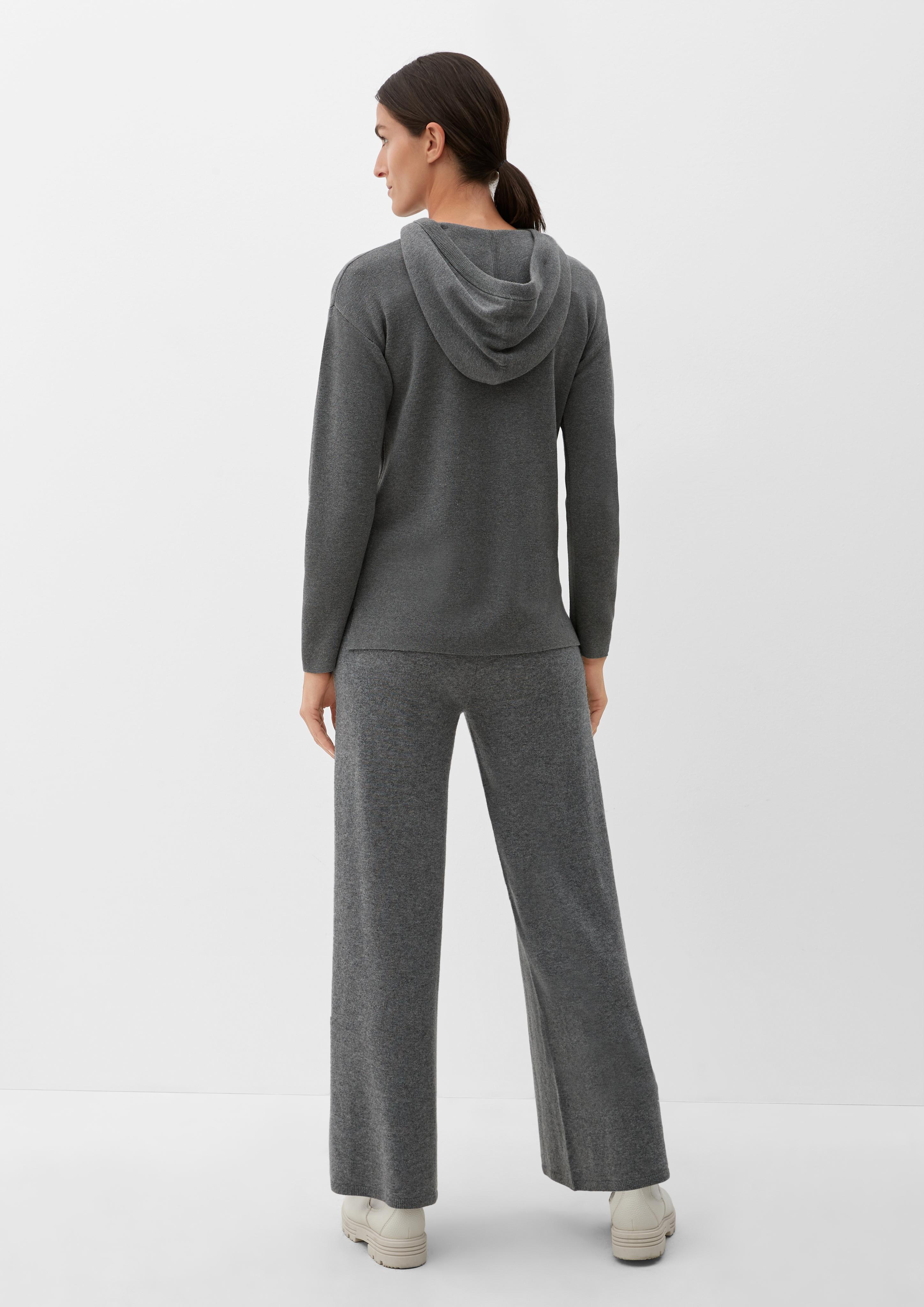 Strickhoodie mit geschlitztem Saum  2123883-9730