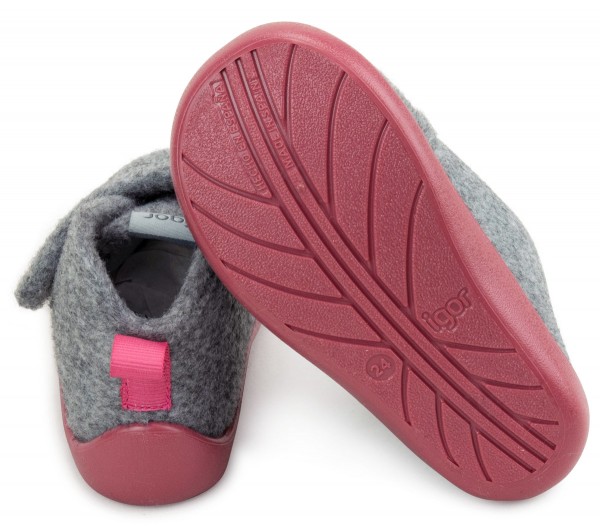Igor ~ Comfi Hausschuh ~ Grau/Pink