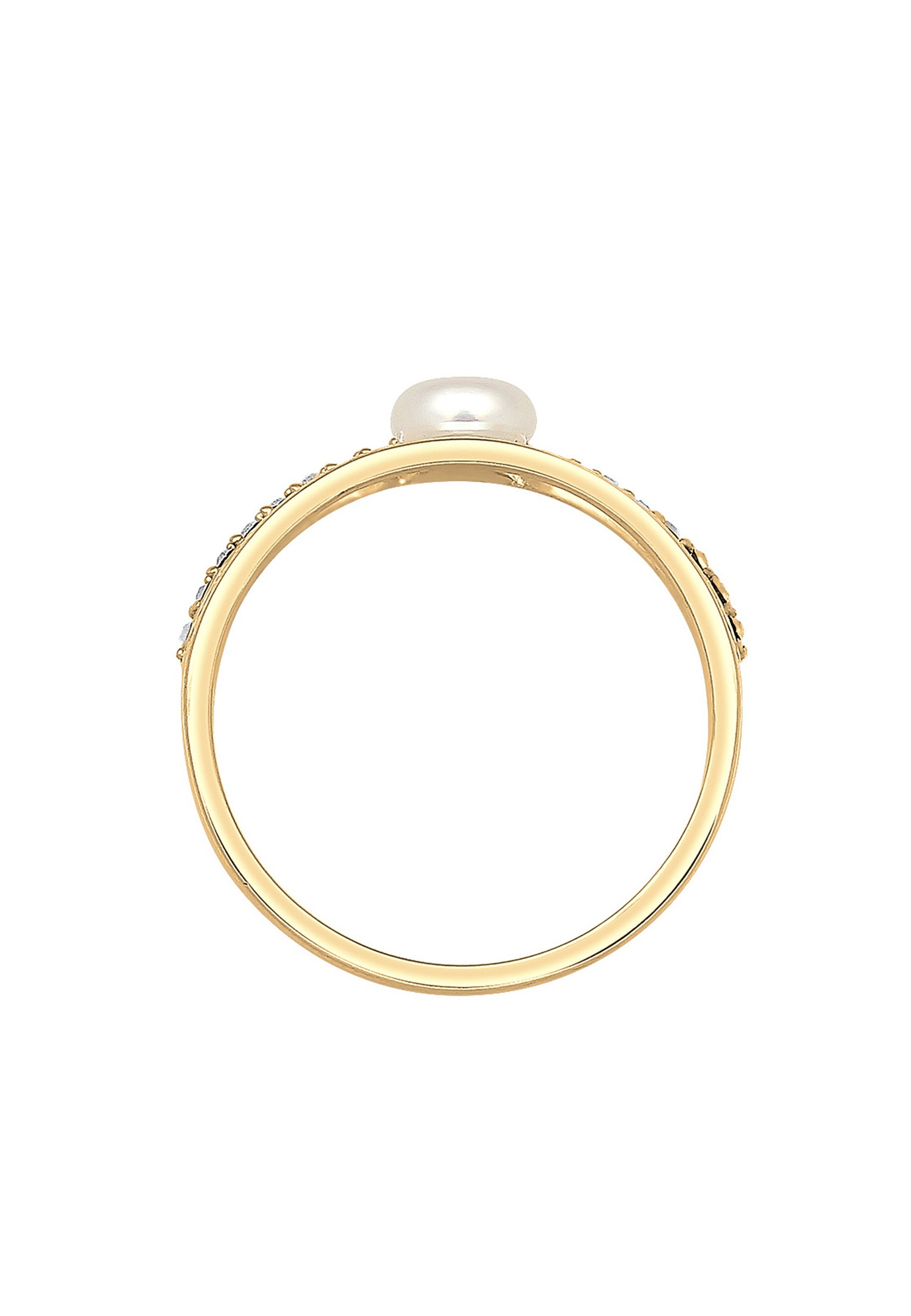 Elegante diseño geométrico para mujer de Elli con perlas cultivadas de agua dulce y cristales en plata de ley 925 chapada en oro.