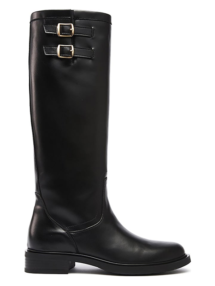 British Passport Leder-Stiefel in Schwarz günstig kaufen