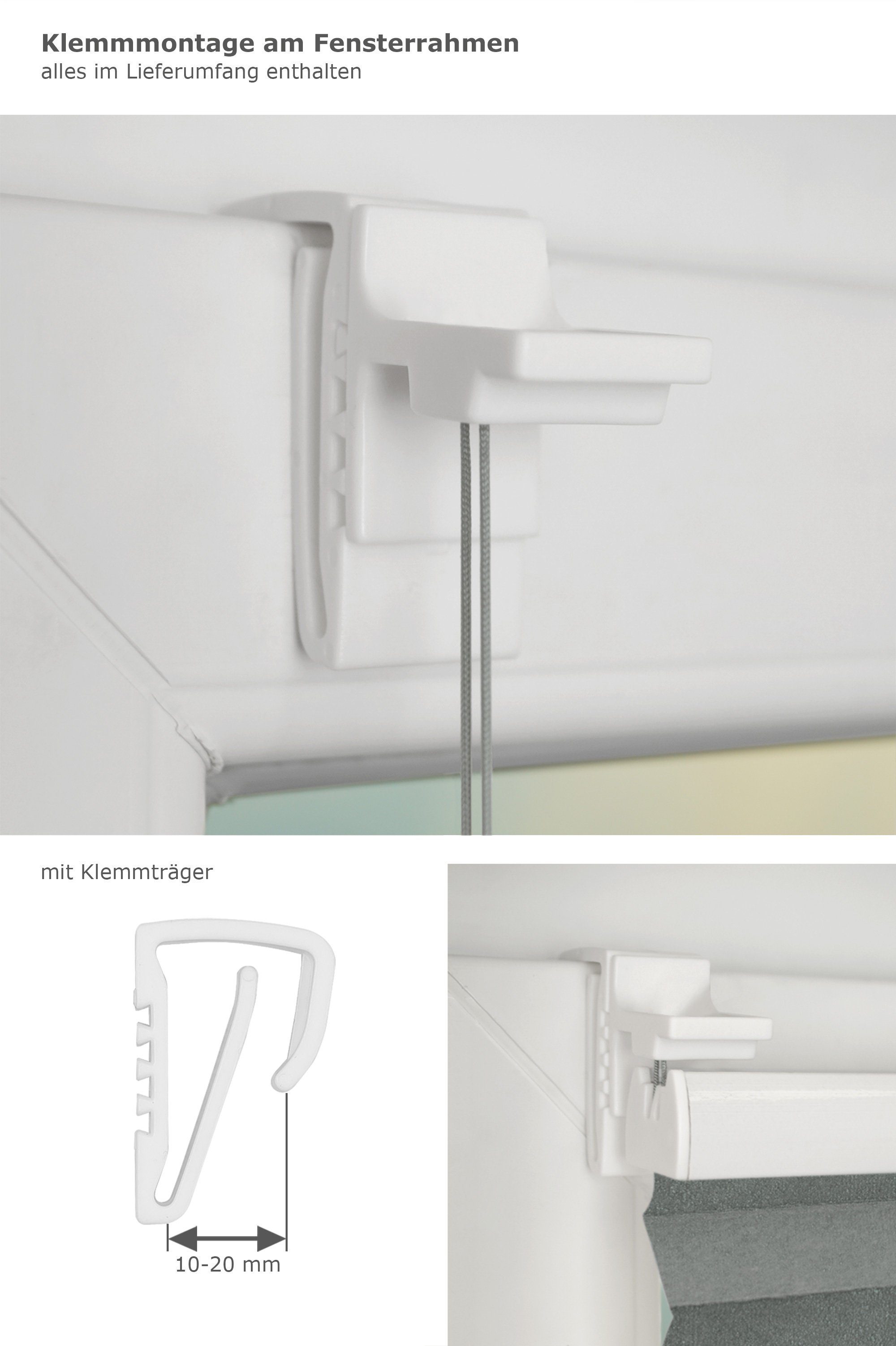 Plissee Klemmen Anthrazit, LYSEL®, blickdicht, HxB 130x45cm