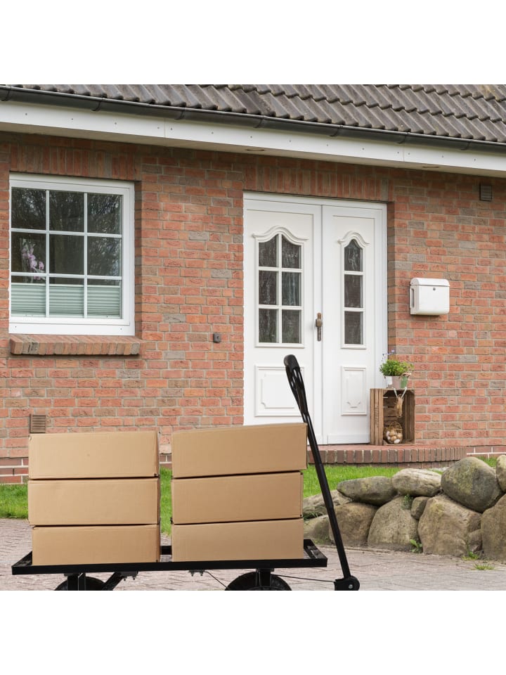 relaxdays Handwagen in Schwarz - (B)51 x (H)34,5 x (T)96 cm günstig kaufen onesize