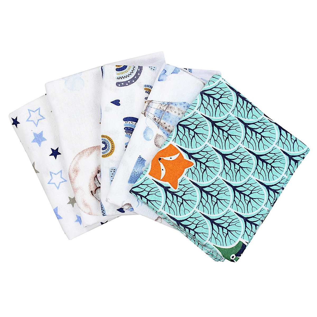 Baby Moltontücher Flanellwindeln 70x80 5er Set für Kinder