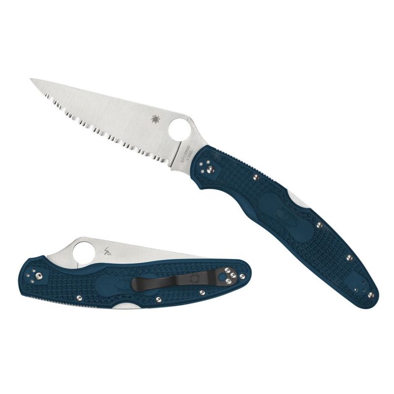 Spyderco Police 4 Blue K390 Serrated C07FS4K390