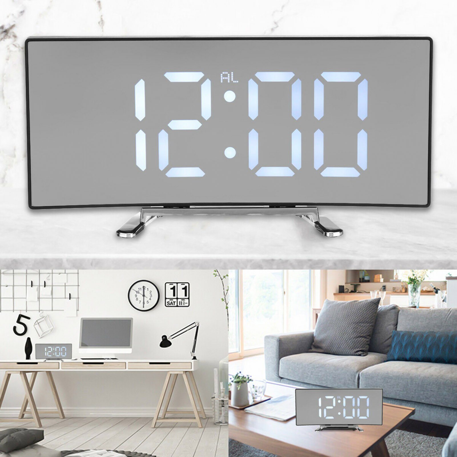 DOPWii Wecker LED-Digitaler Wecker,Snooze, LED-Display,Alarmwecker,Tischuhr