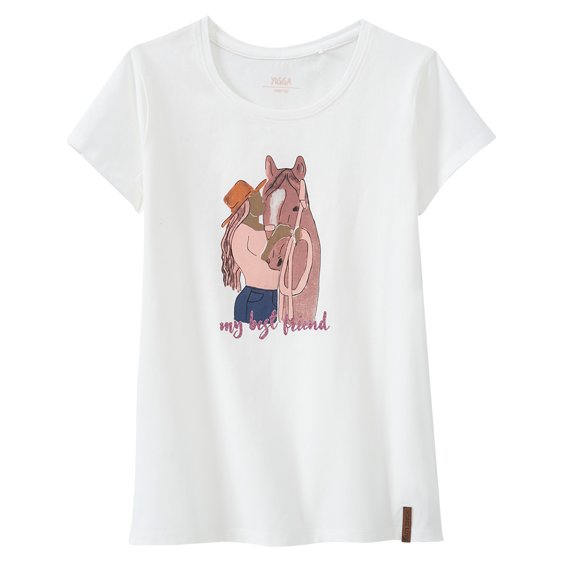 Mädchen T-Shirt mit Pferde-Print