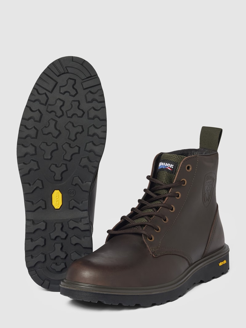 Ankle-Boots mit Label-Detail in dunkelbraun