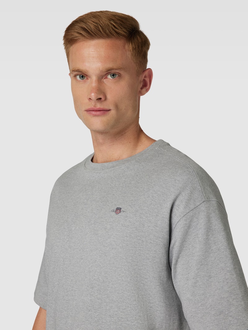 Trainingsanzug mit Label-Stitching in mittelgrau meliert