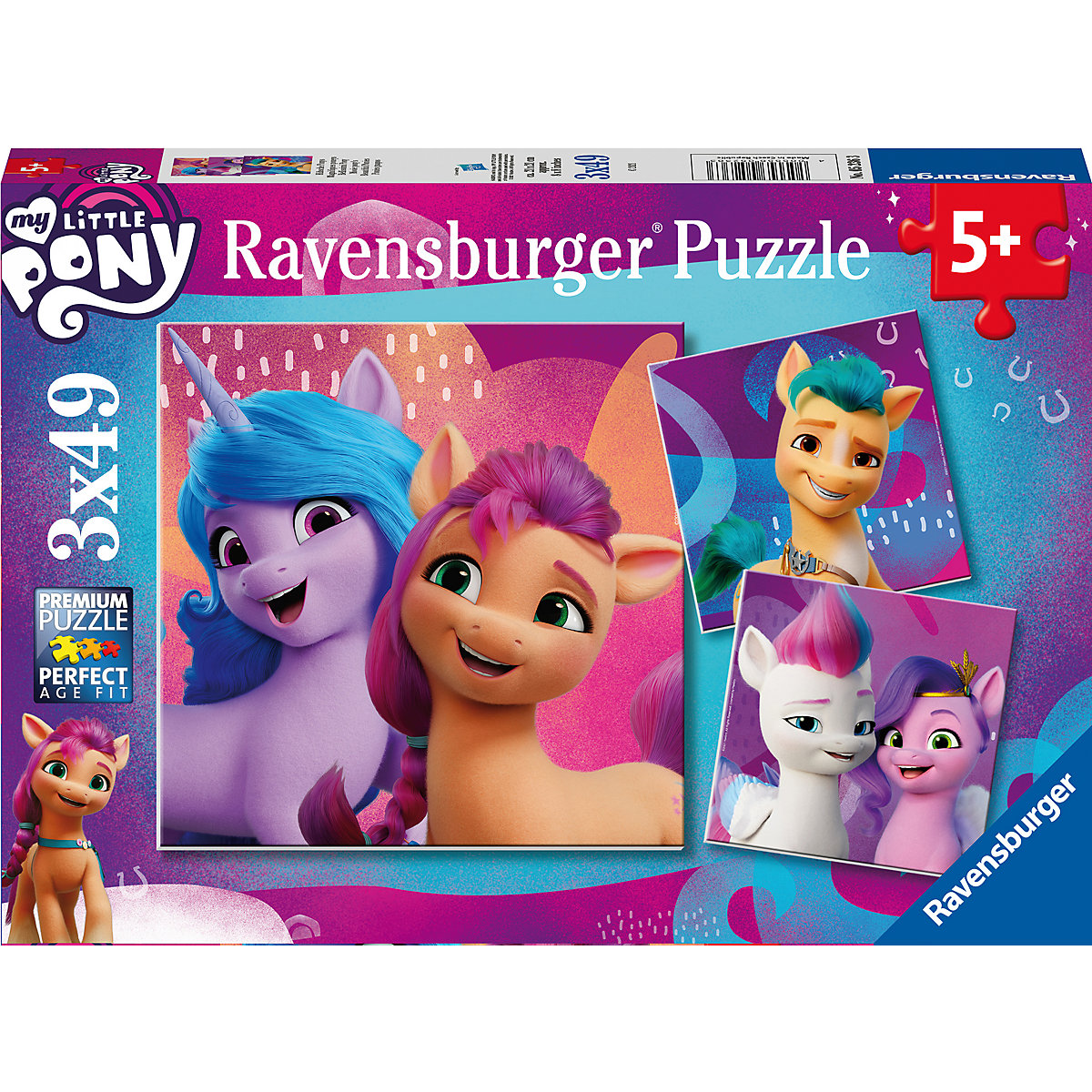 Ravensburger Kinderpuzzle 05236 - My little Pony Movie - 3x49 Teile Puzzle für Kinder ab 5 Jahren