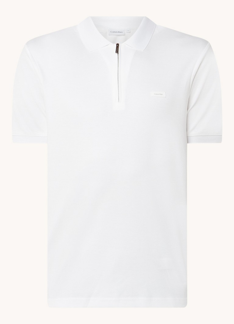 Calvin Klein Regular fit polo with logo and half zip