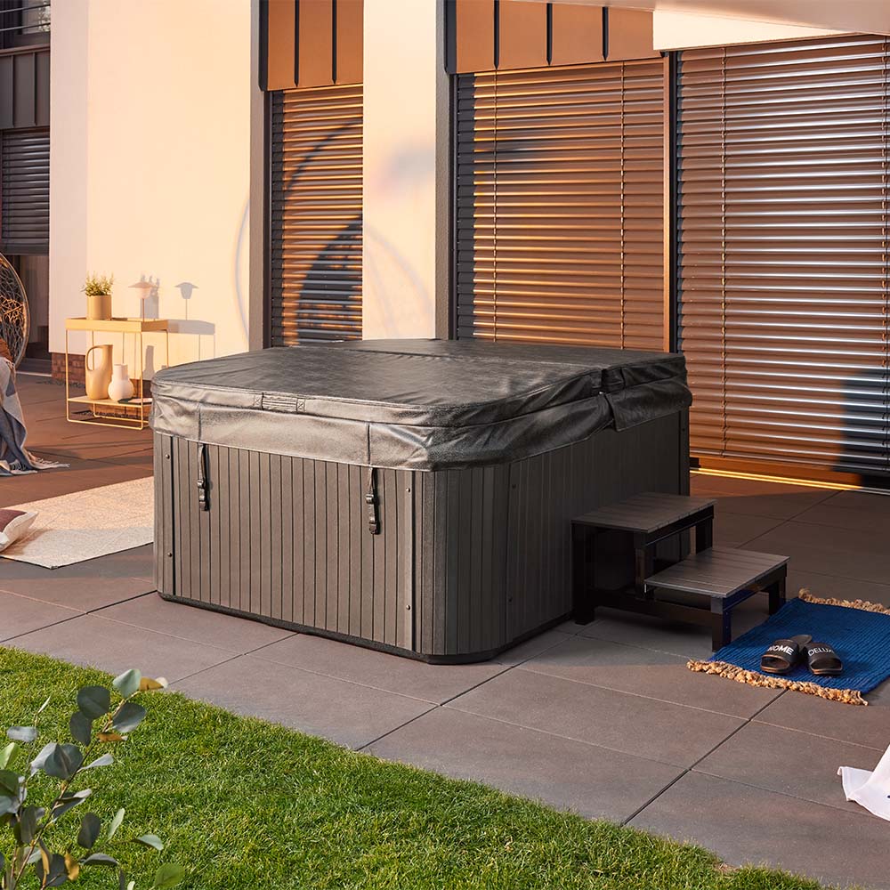 Home Deluxe Outdoor Whirlpool SEA STAR - mit Treppe und Thermoabdeckung