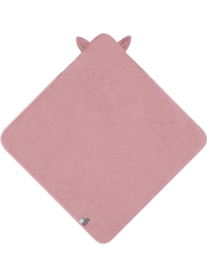 normani Baby Kapuzenhandtuch aus Bio-Baumwolle Luanda in Rosa günstig kaufen 80 x 80 cm
